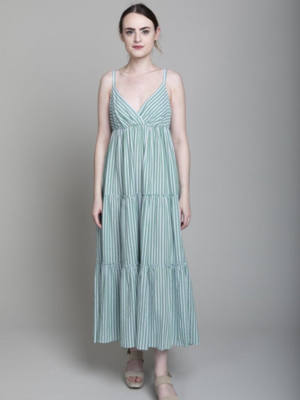 XiRENA Mae Dress in Clearwater Green Stripe Extra Small